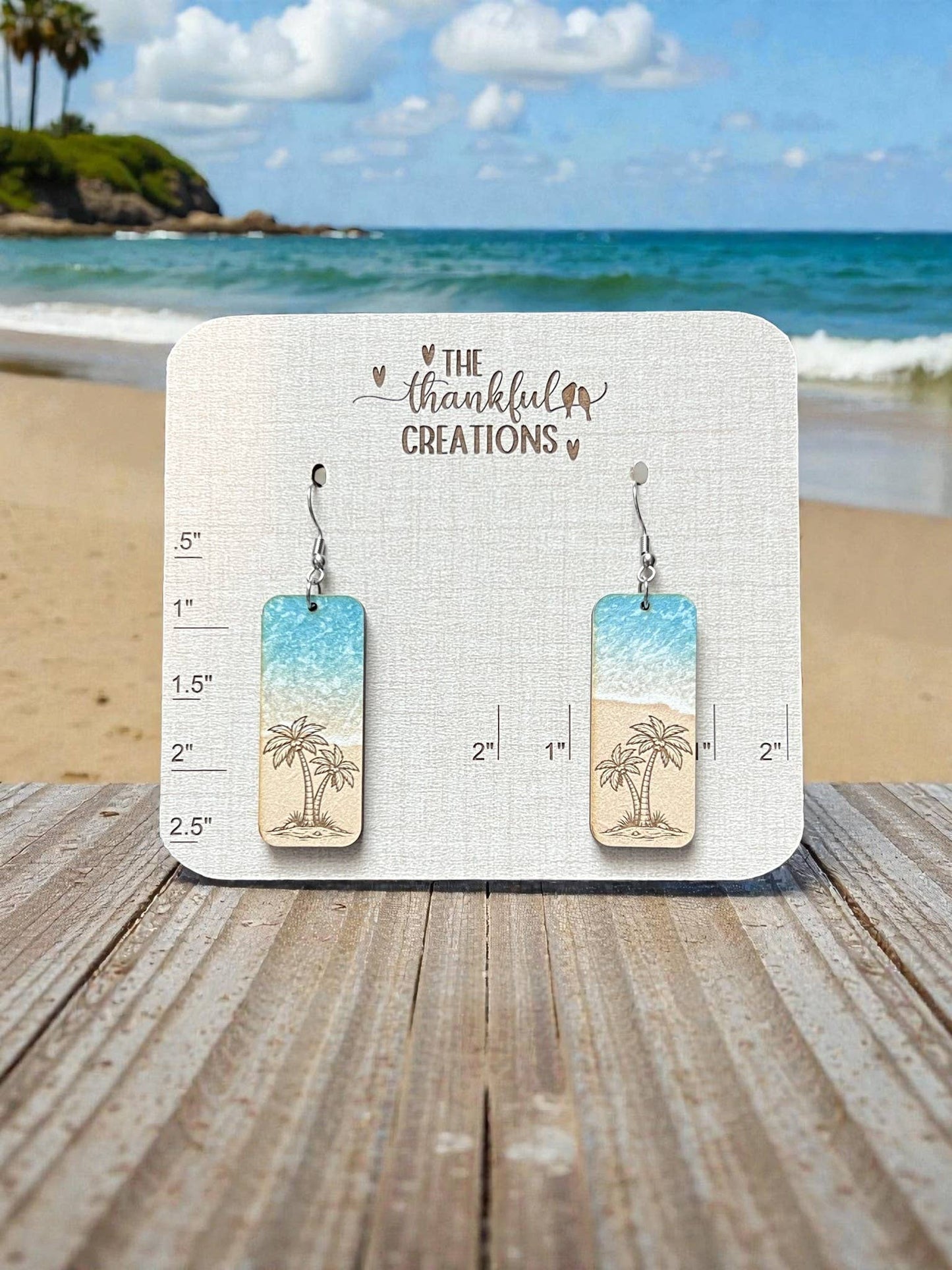 Beach Earrings Ocean Vacation: Palm Trees