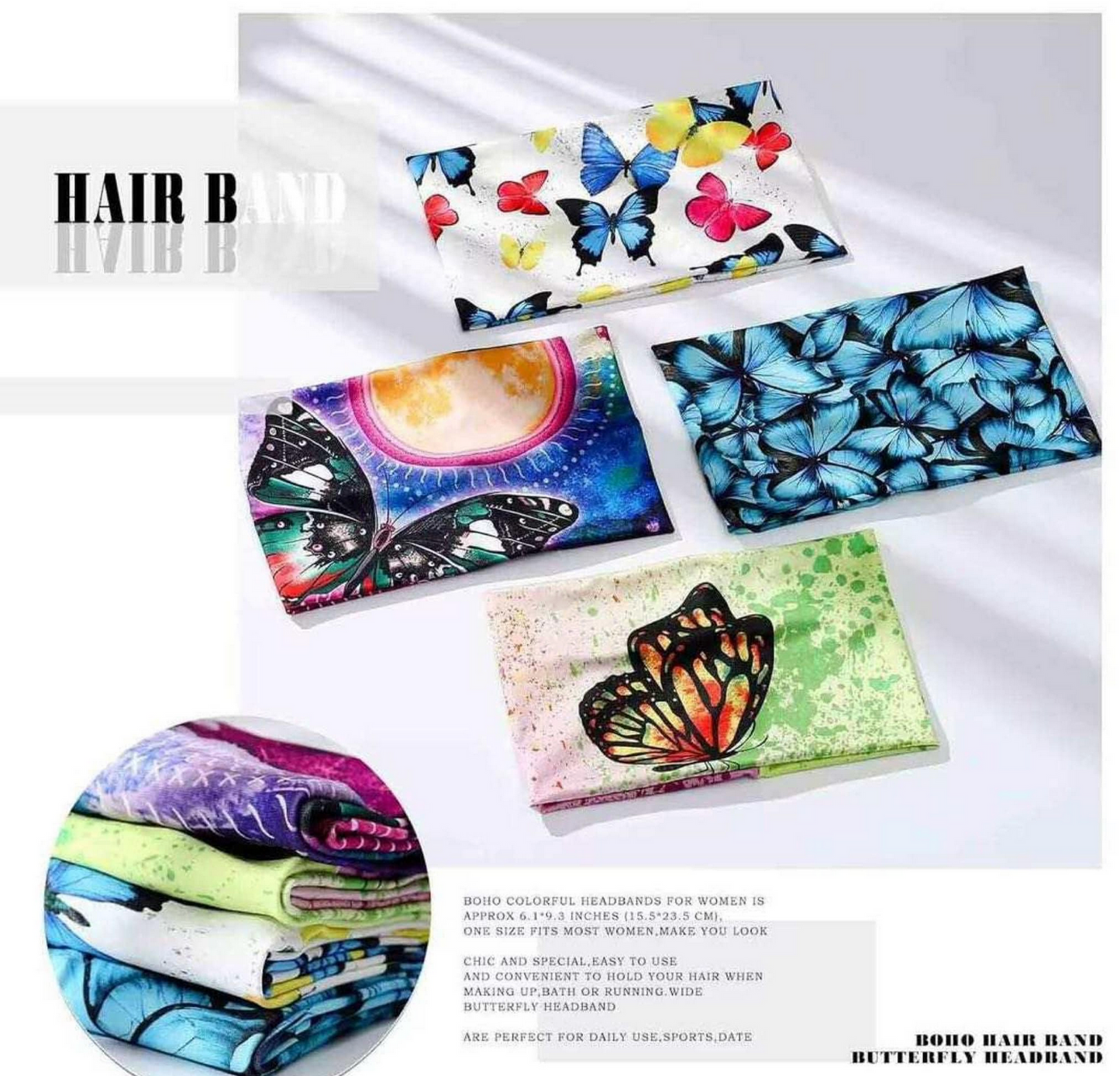 4 Piece Butterfly Headband Set