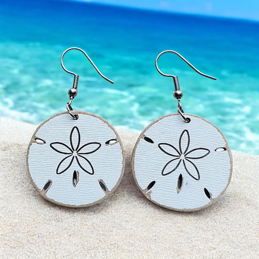 Handmade Sand Dollar Beach Vacation Earrings