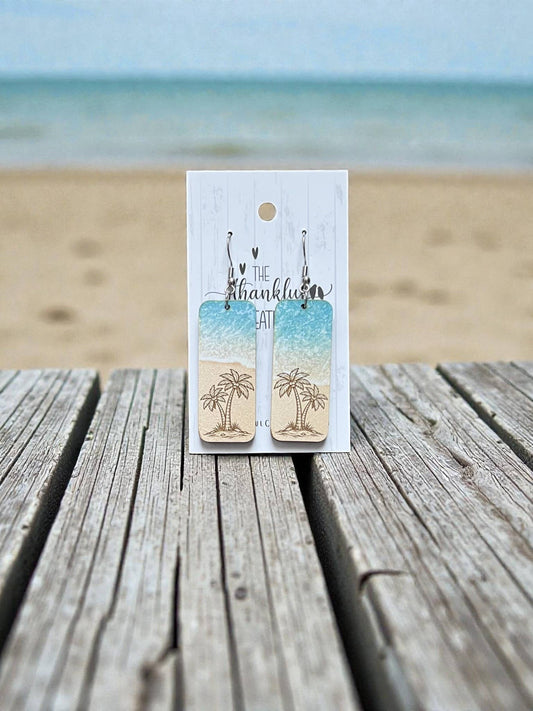 Beach Earrings Ocean Vacation: Palm Trees