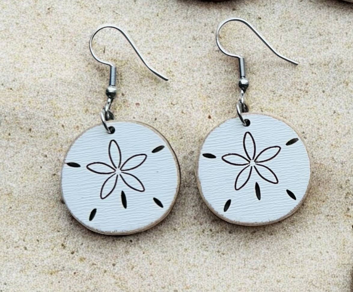 Handmade Sand Dollar Beach Vacation Earrings
