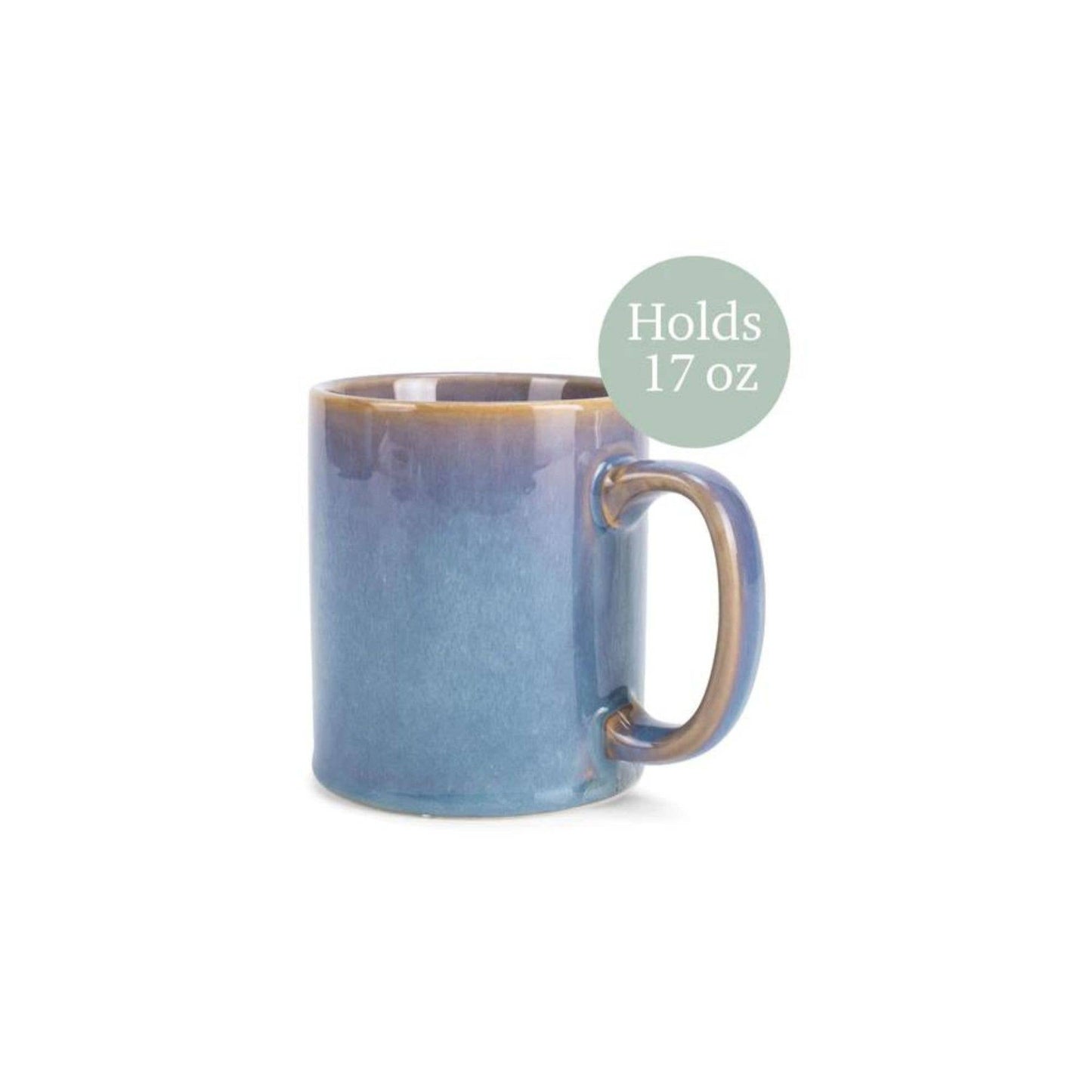 2-Pack 17oz Blue Ceramic Mug Set