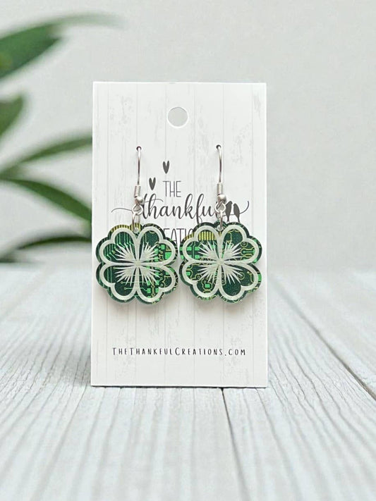 Handmade Shamrock Clover Earrings