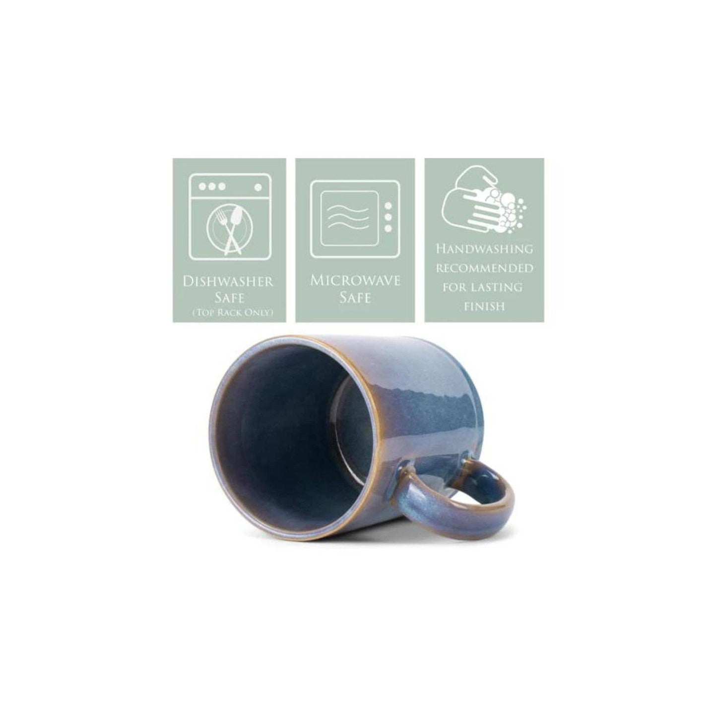 2-Pack 17oz Blue Ceramic Mug Set
