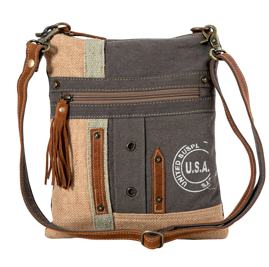 USA Canvas Patchwork Crossbody Bag