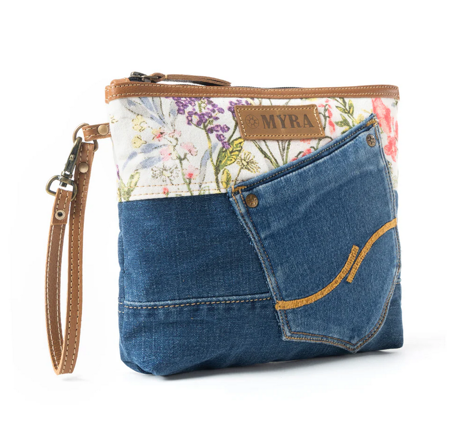 Dahlia Denim Clutch Bag
