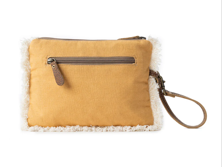Amber Harvest Embroidered Pouch