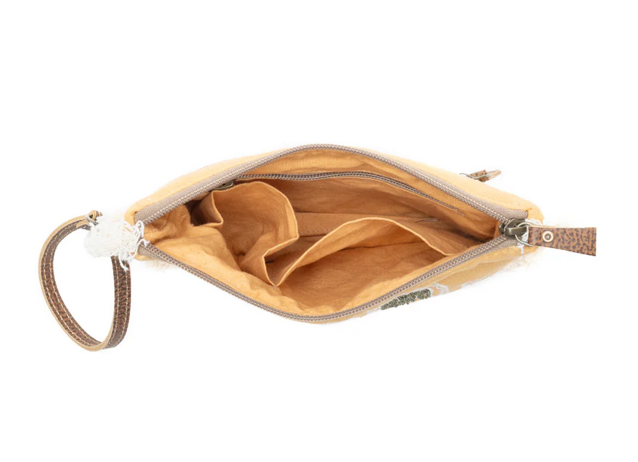 Amber Harvest Embroidered Pouch