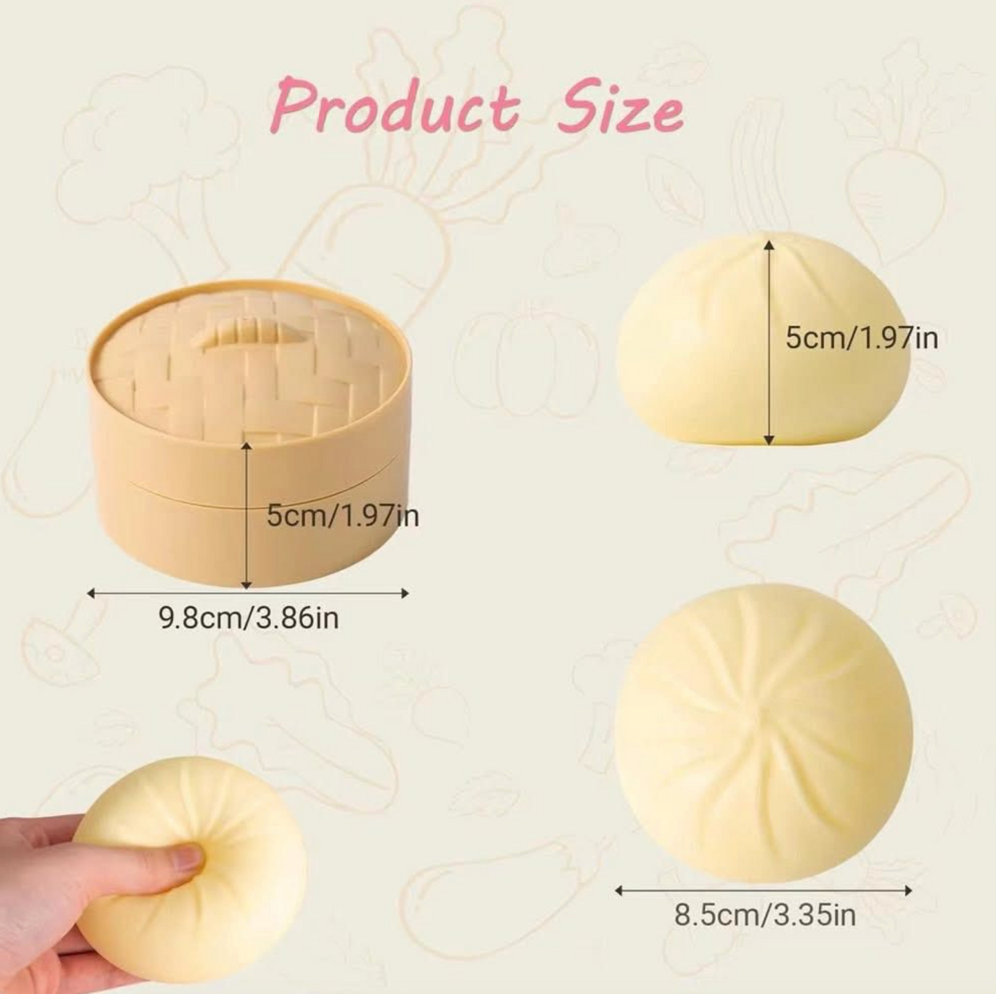 Dumpling Squeeze Squishy with Case