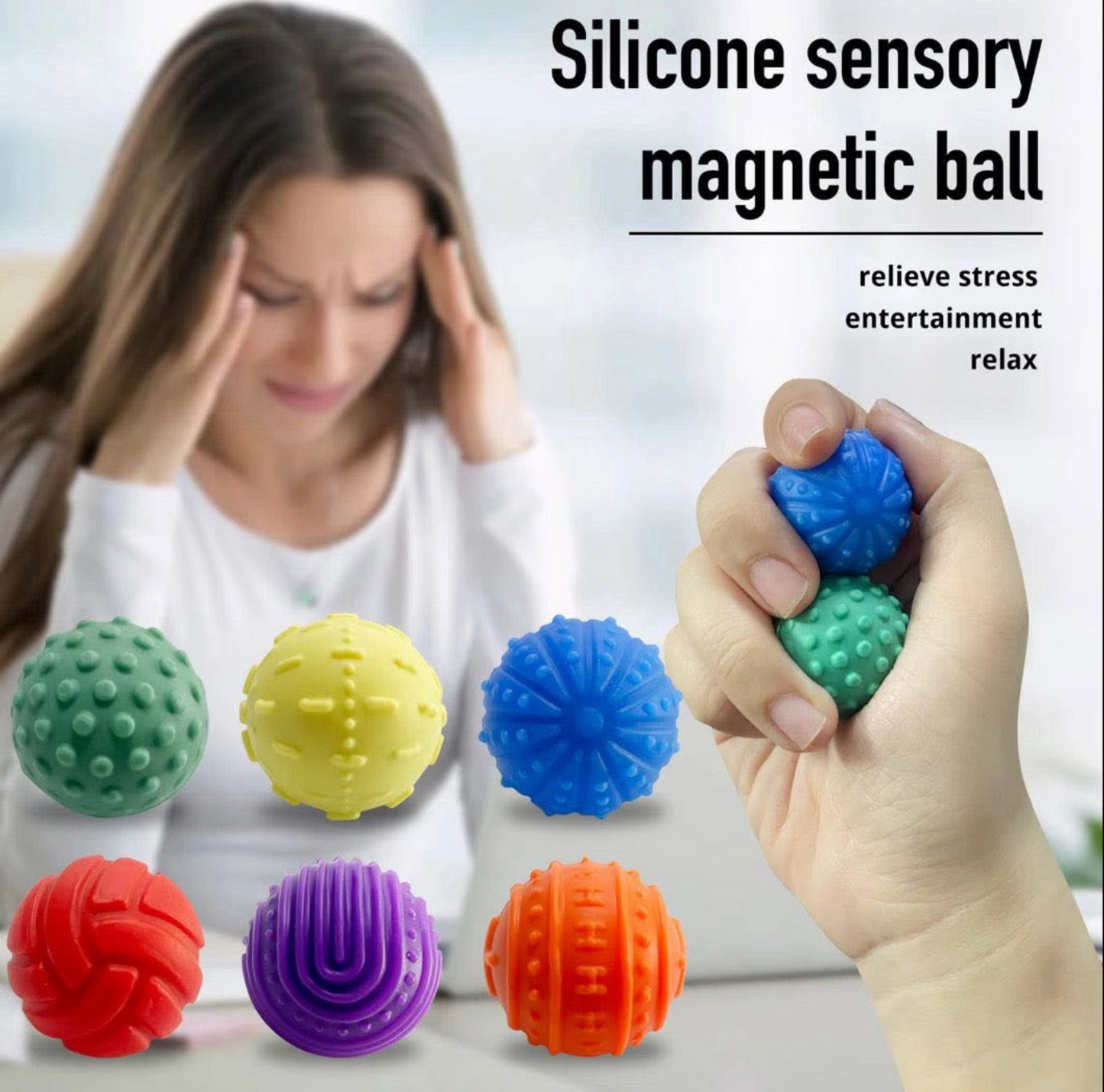 Silicone Magnetic Sensory Ball Set