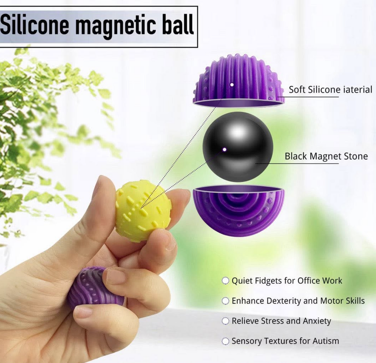 Silicone Magnetic Sensory Ball Set