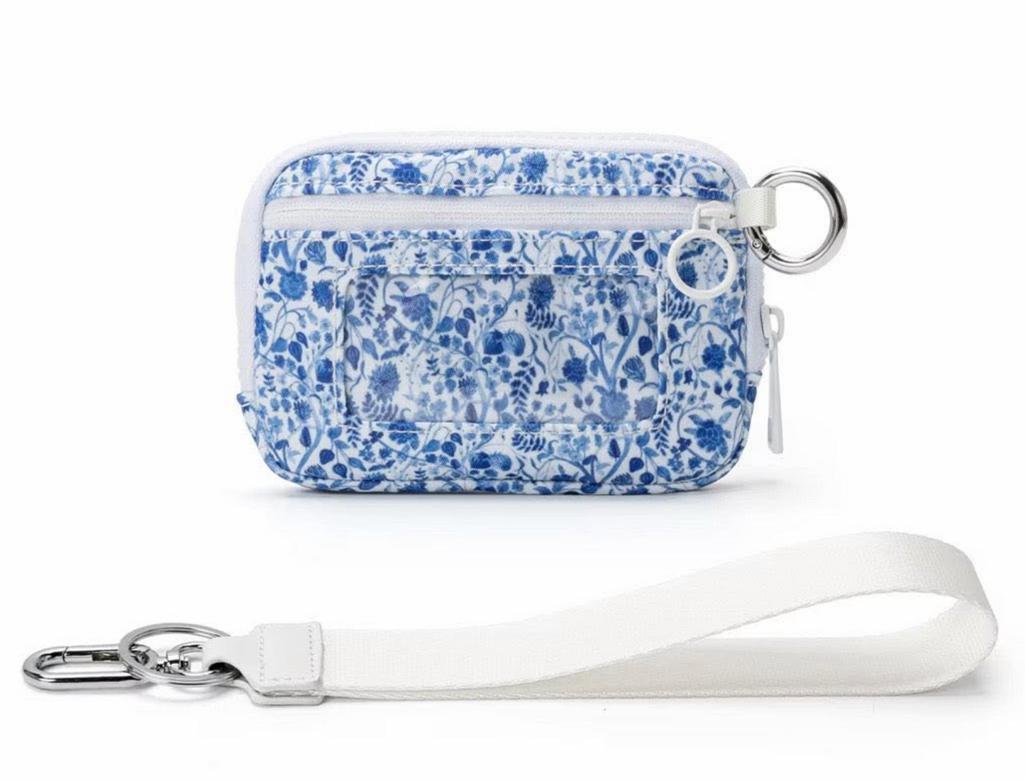 Blue Floral Wristlet
