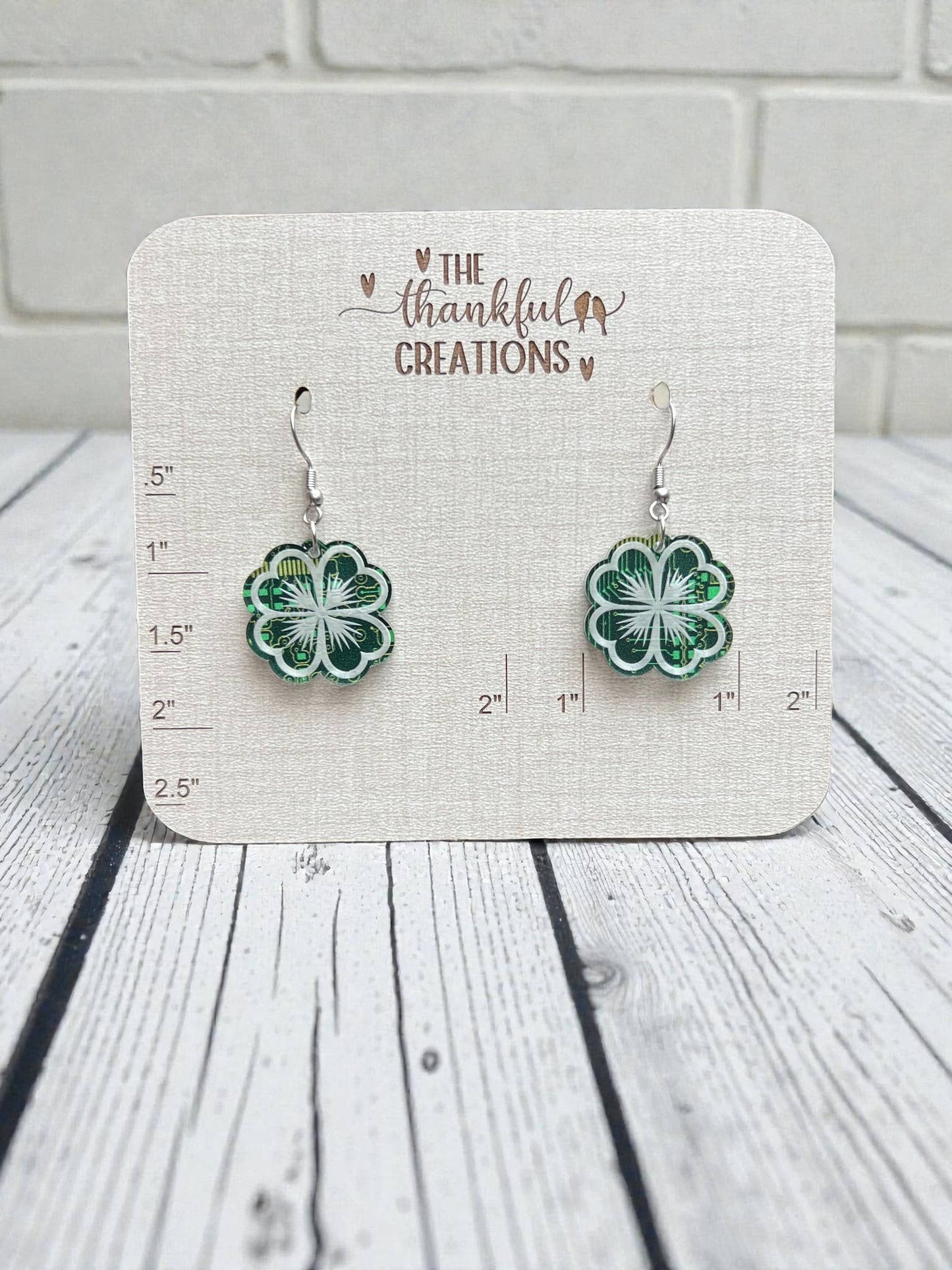 Handmade Shamrock Clover Earrings