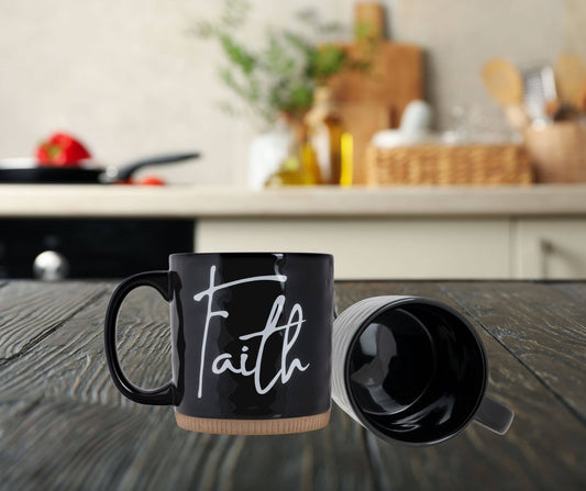 Faith Black Ceramic Mug