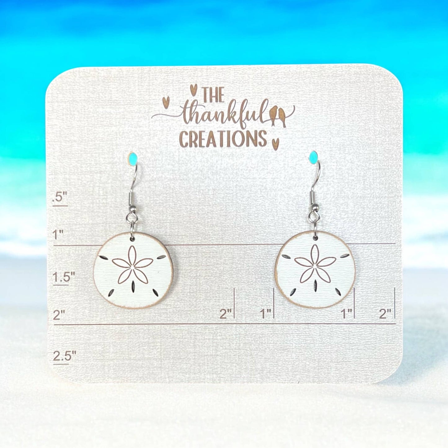 Handmade Sand Dollar Beach Vacation Earrings