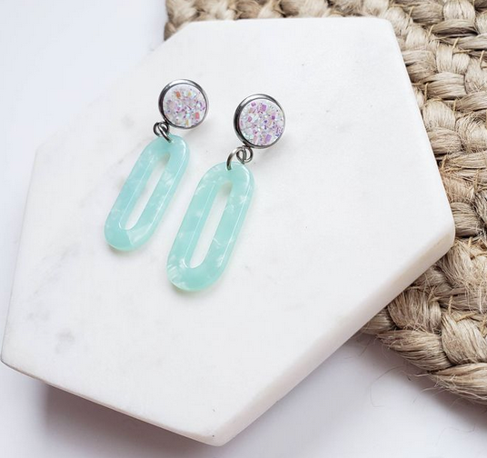 Lucy Earrings - Aqua Mint