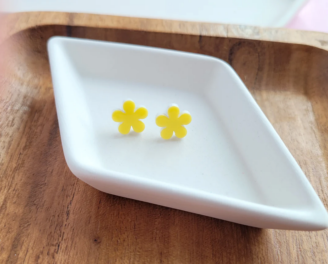 Flower Studs- Sunshine Yellow