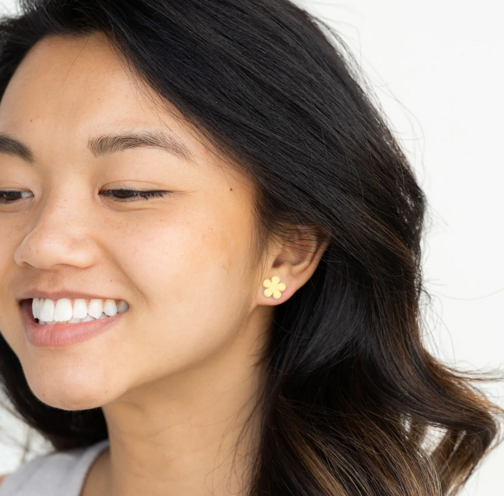 Flower Studs- Sunshine Yellow